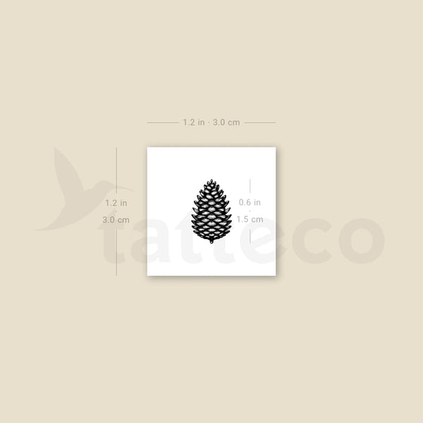 Pine Cone Temporary Tattoo - Set of 3