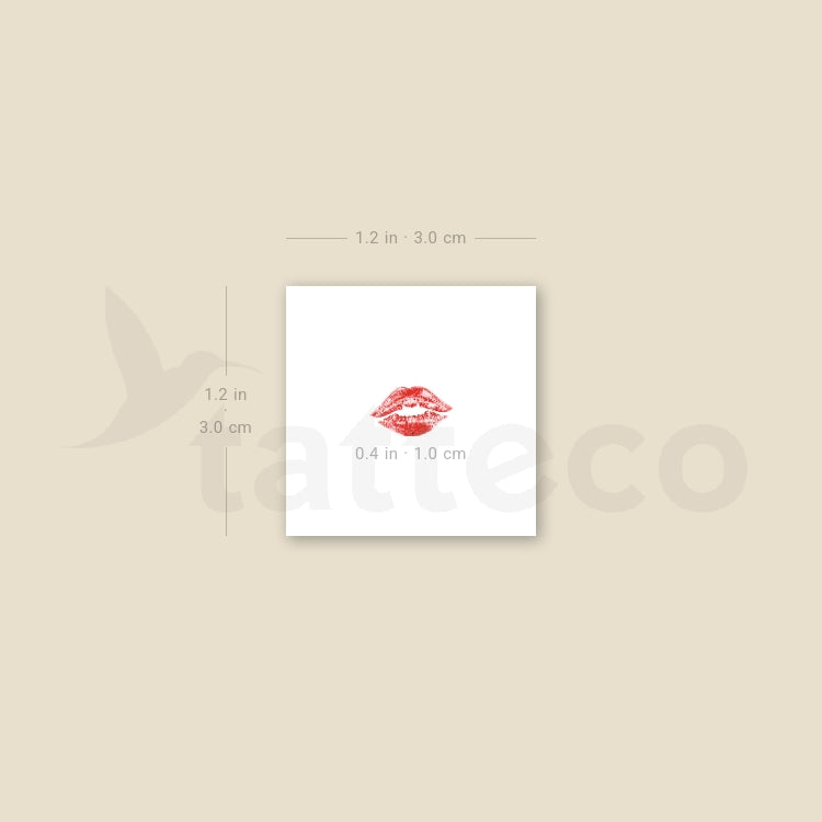Tiny Kiss Mark Temporary Tattoo - Set of 3