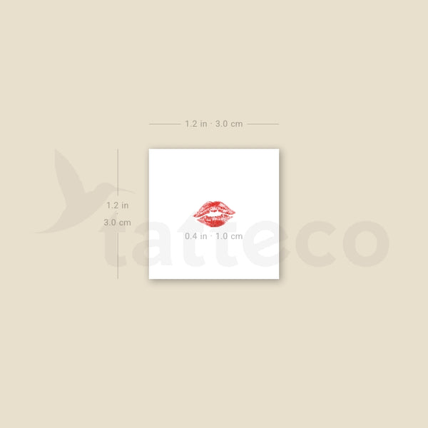 Tiny Kiss Mark Temporary Tattoo - Set of 3