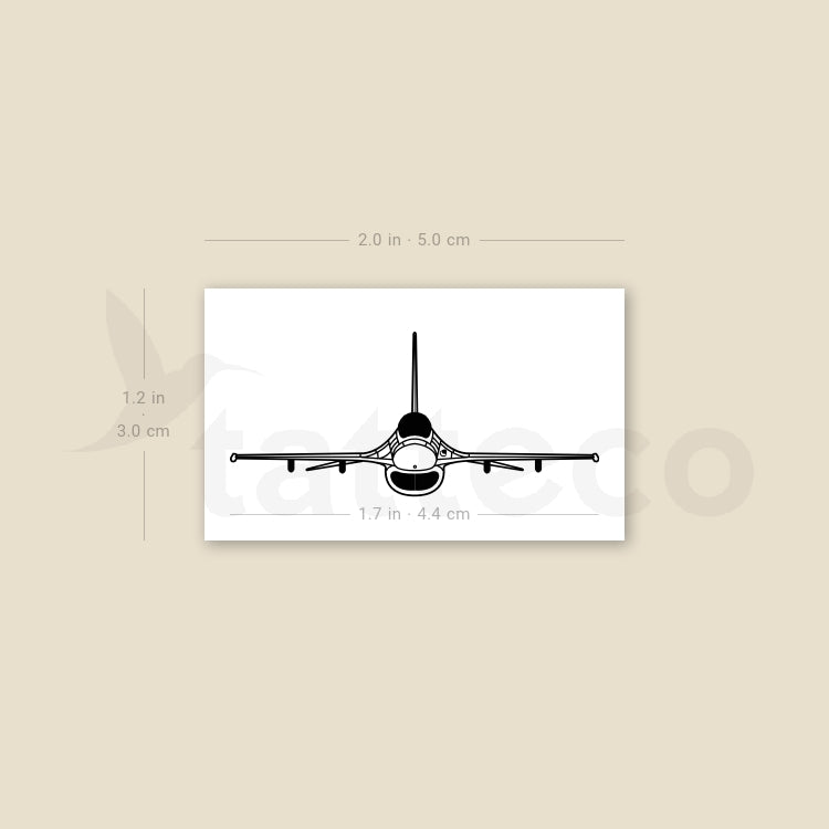 Tatuaje temporal del avión de combate F-16 (juego de 3)