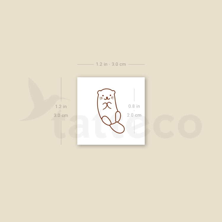 Otter Temporary Tattoo - Set of 3