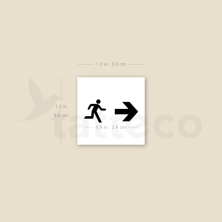 Emergency Exit Temporary Tattoo - Set of 3