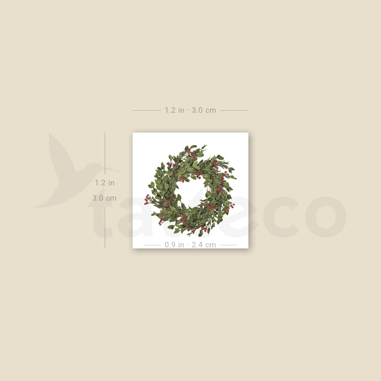 Mistletoe Wreath Temporary Tattoo - Set of 3