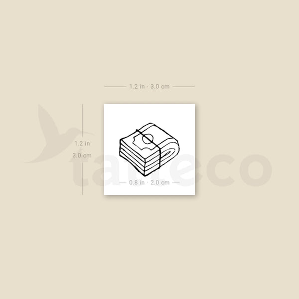Roll Of Money Temporary Tattoo - Set of 3