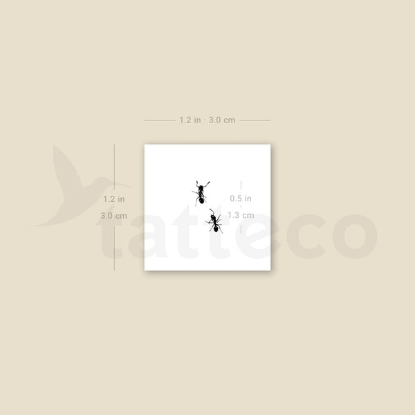 Ant Couple Temporary Tattoo - Set of 3