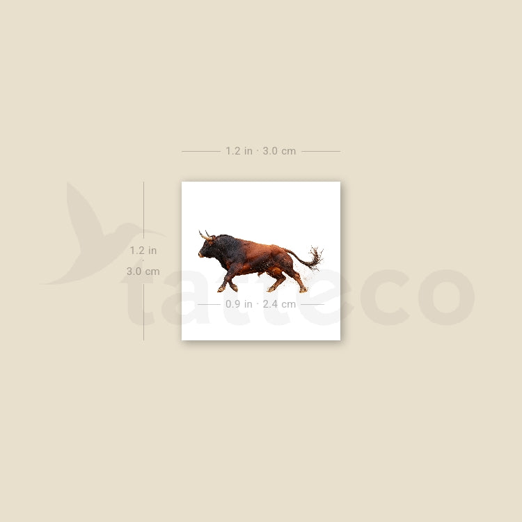 Little Spanish Fighting Bull Temporary Tattoo - Set of 3