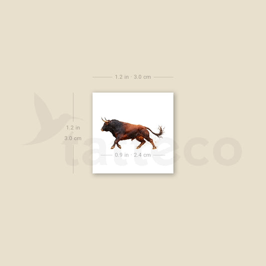 Little Spanish Fighting Bull Temporary Tattoo - Set of 3