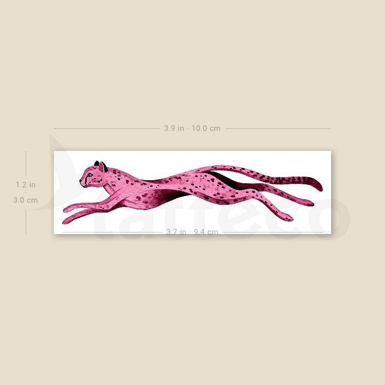 Tatuaje temporal de leopardo rosa de Ann Lilya (juego de 3)