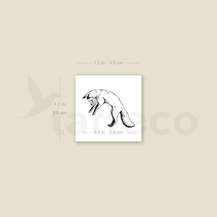 Diving Fox Temporary Tattoo - Set of 3