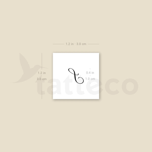 Cursive S Script Temporary Tattoo - Set of 3