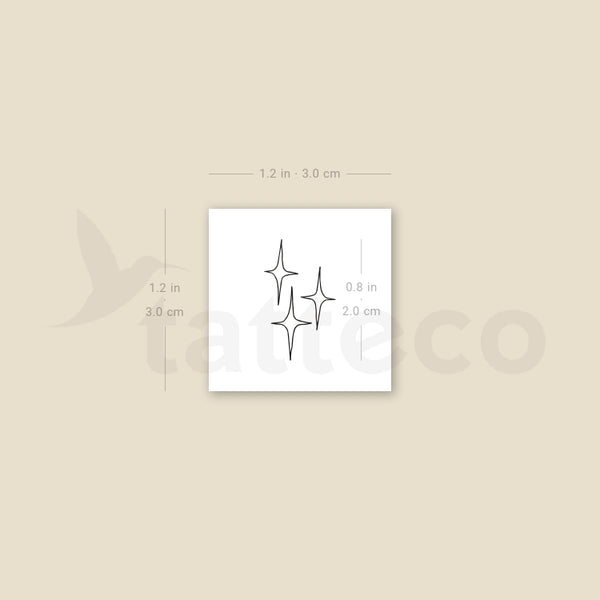 Three Stars Temporary Tattoo - Set of 3