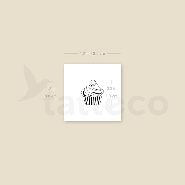 Cupcake Temporary Tattoo - Set of 3