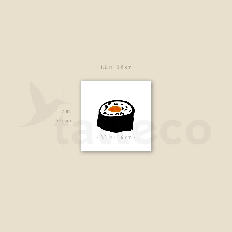 Tiny Salmon Maki Temporary Tattoo - Set of 3