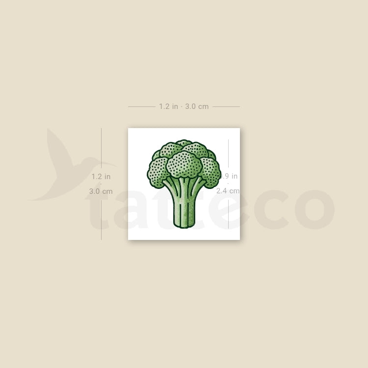 Broccoli Temporary Tattoo - Set of 3