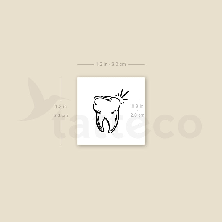 Tooth Temporary Tattoo - Set of 3