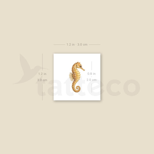 Watercolor Seahorse Temporary Tattoo - Set of 3