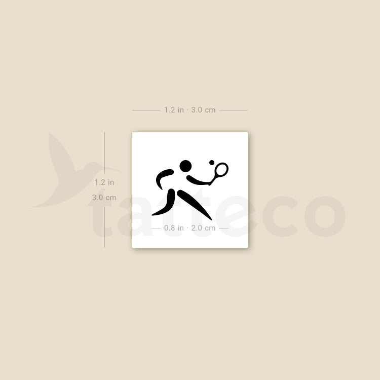 Tennis Symbol Temporary Tattoo - Set of 3