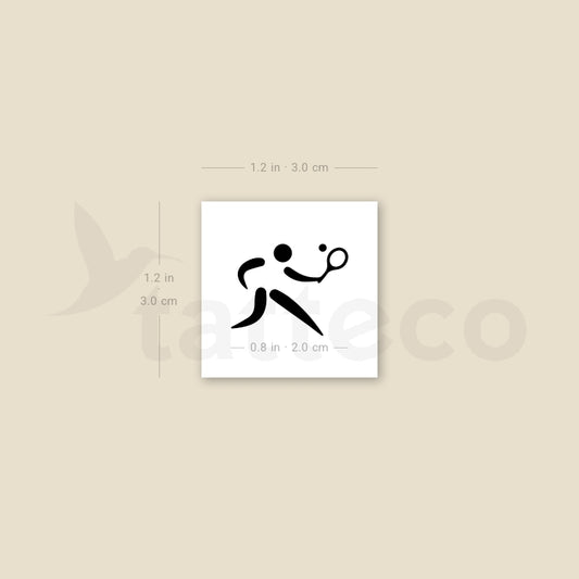 Tennis Symbol Temporary Tattoo - Set of 3