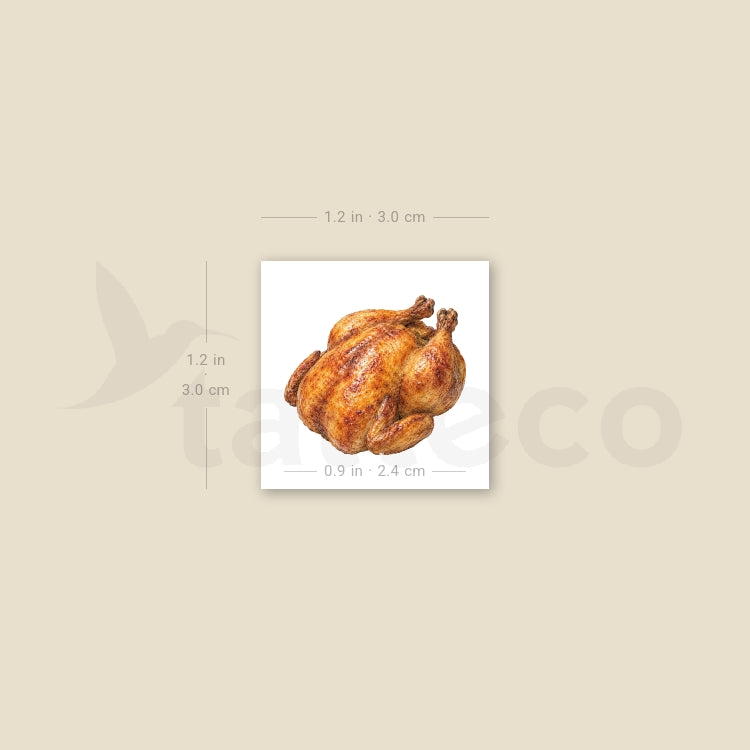Roast Chicken Temporary Tattoo - Set of 3