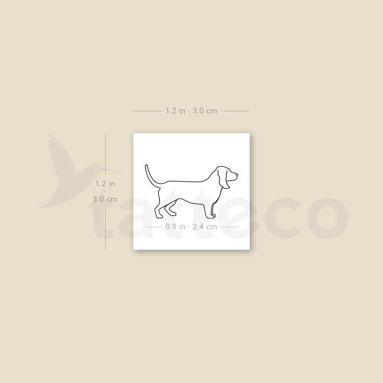 Tatuaje temporal de Basset Hound - Juego de 3