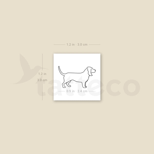 Basset Hound Temporary Tattoo - Set of 3