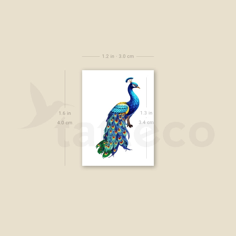 Peacock Temporary Tattoo - Set of 3