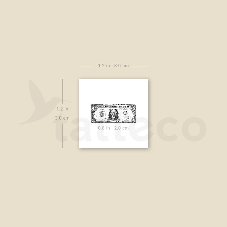 Dollar Bill Temporary Tattoo - Set of 3