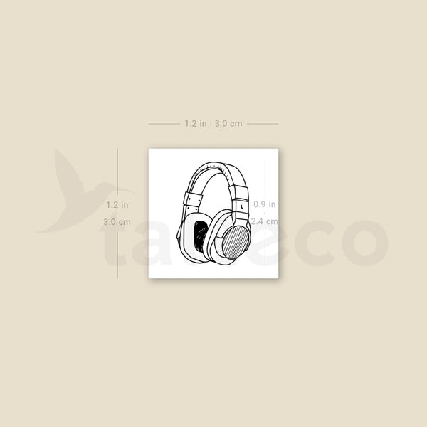 Headphones Temporary Tattoo - Set of 3