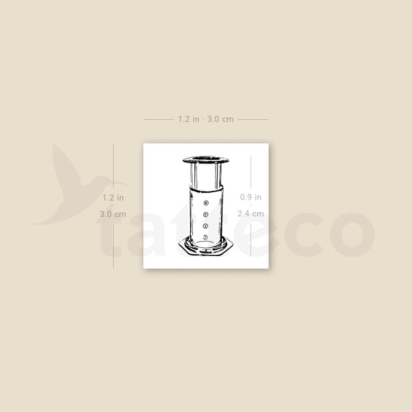 Aeropress Manual Coffeemaker Temporary Tattoo - Set of 3