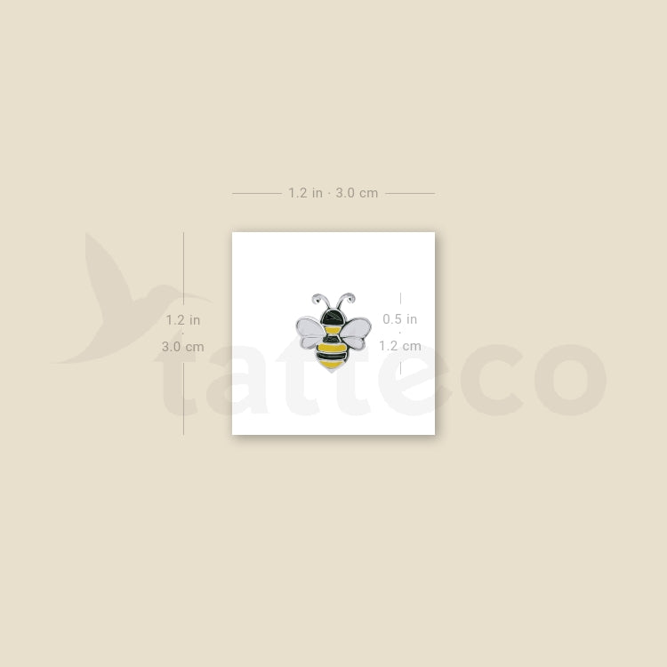 Silver Bee Temporary Tattoo - Set of 3