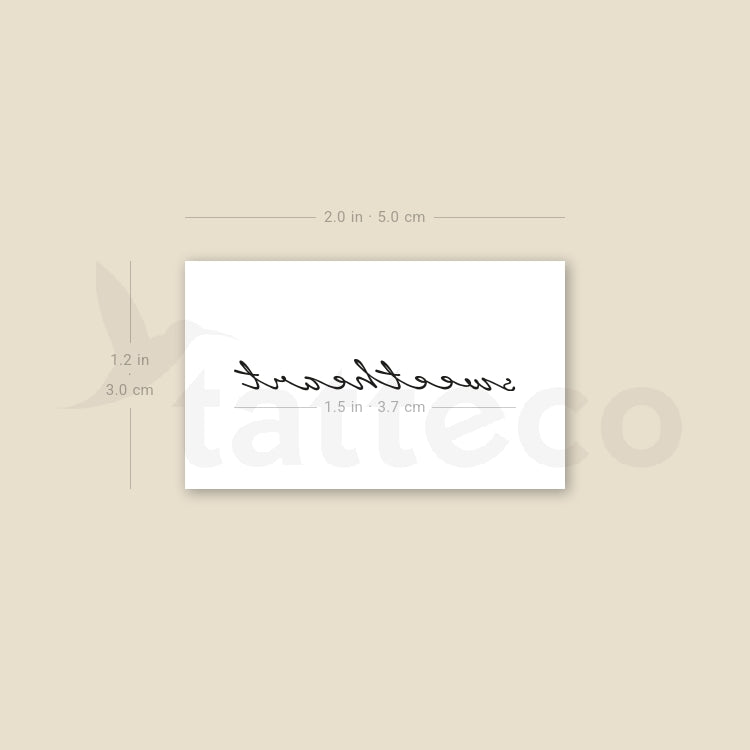 Sweetheart Temporary Tattoo - Set of 3