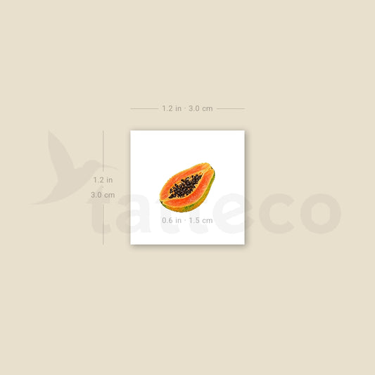 Papaya Slice Temporary Tattoo - Set of 3