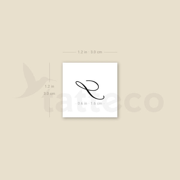 Letter S Script Temporary Tattoo - Set of 3