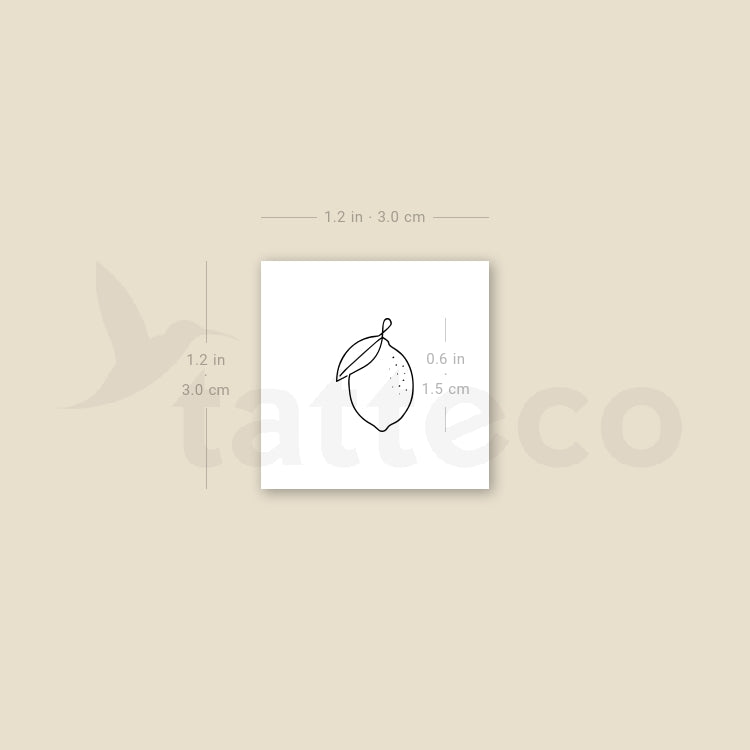 Tiny Single Line Lemon Temporary Tattoo - Set of 3