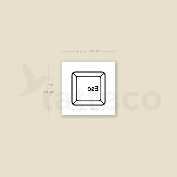 Escape Key Temporary Tattoo - Set of 3
