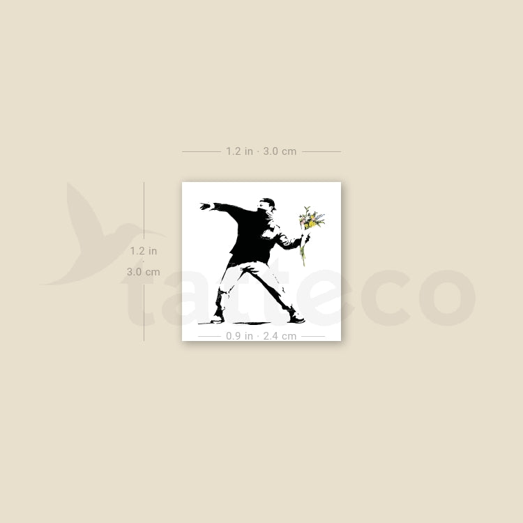 Small Flower Thrower Temporary Tattoo - Set of 3
