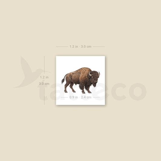 Watercolor Bison Temporary Tattoo - Set of 3