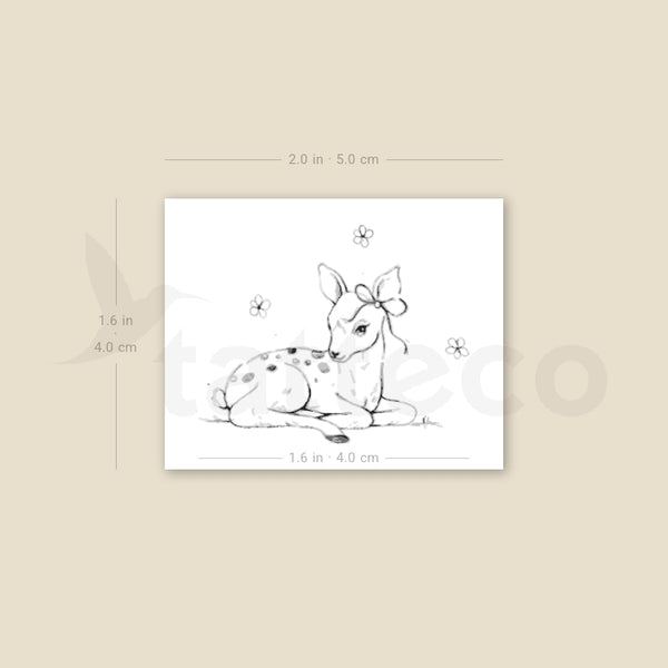 Fawn By Stefano Mazza Temporary Tattoo - Set of 3