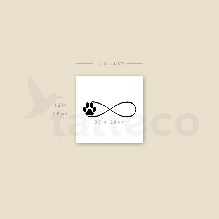 Infinity Paw Temporary Tattoo - Set of 3