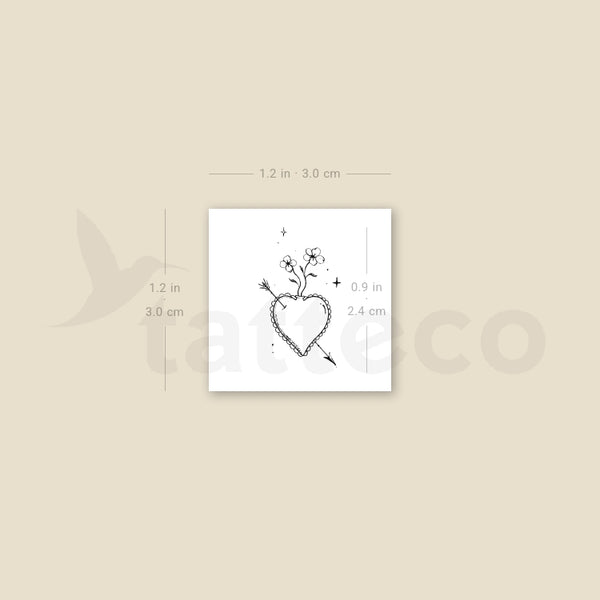 Little Heart And Arrow By Stefano Mazza Temporary Tattoo - Set of 3