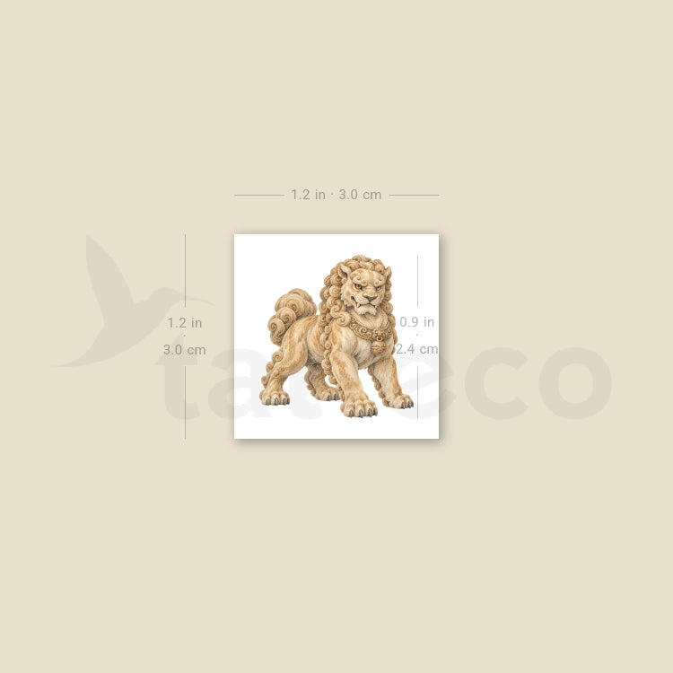 Foo Dog Temporary Tattoo - Set of 3