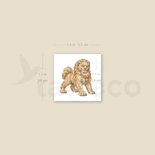 Foo Dog Temporary Tattoo - Set of 3
