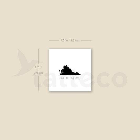 Tatuaje temporal del mapa de Virginia (juego de 3)