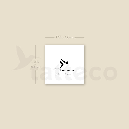 Swimming Symbol Temporary Tattoo - Set of 3