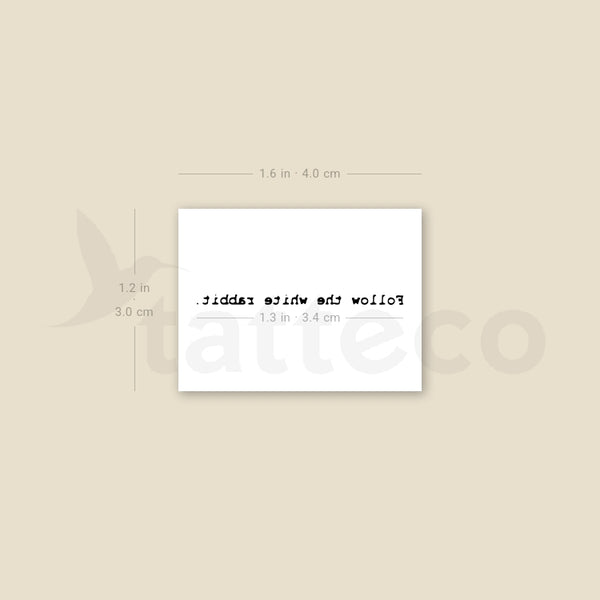 Little Follow The White Rabbit Temporary Tattoo - Set of 3