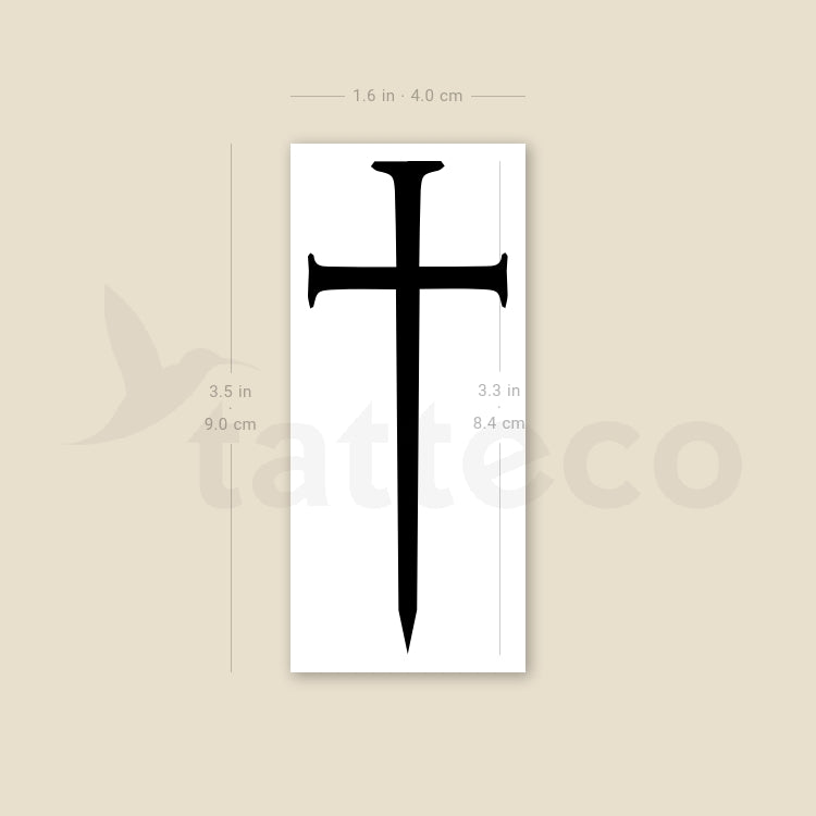 Cross Sword Temporary Tattoo - Set of 3