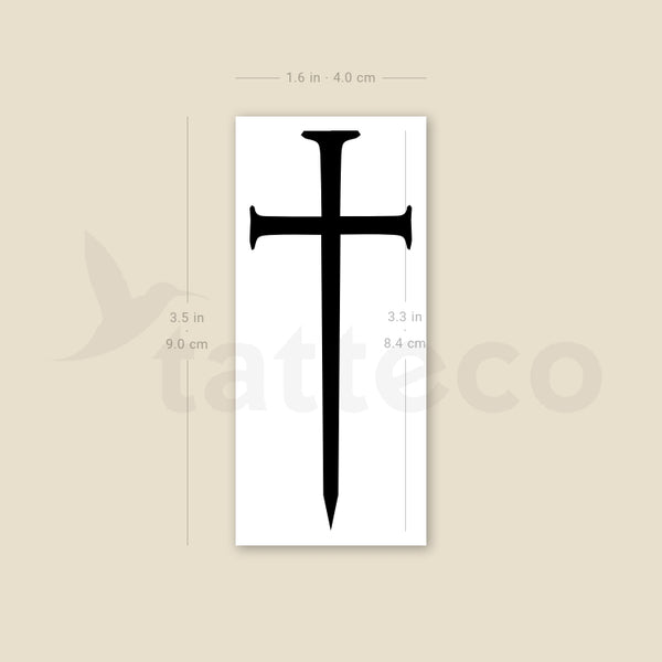 Cross Sword Temporary Tattoo - Set of 3