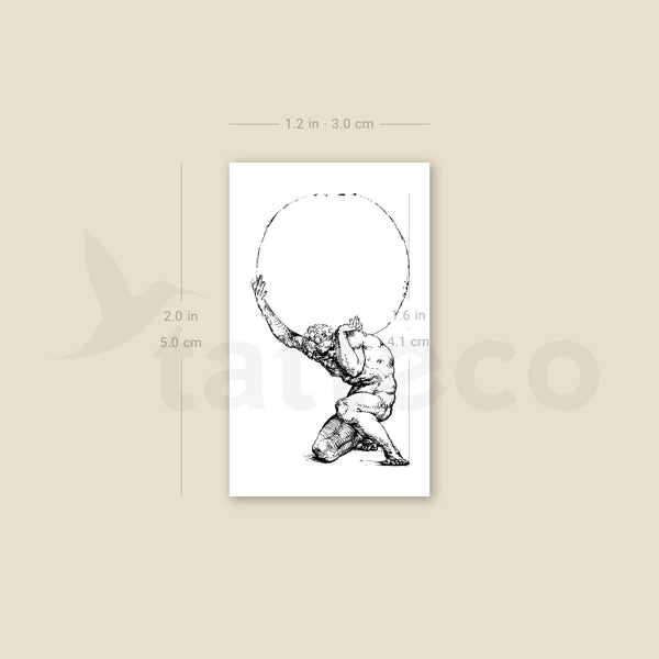 Crouching Figure Of Atlas Temporary Tattoo - Set of 3