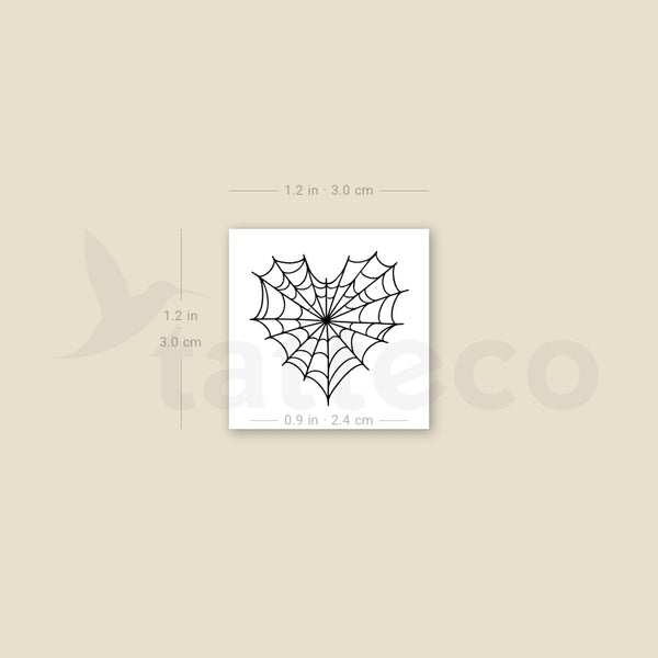 Heart Shaped Spiderweb Temporary Tattoo - Set of 3