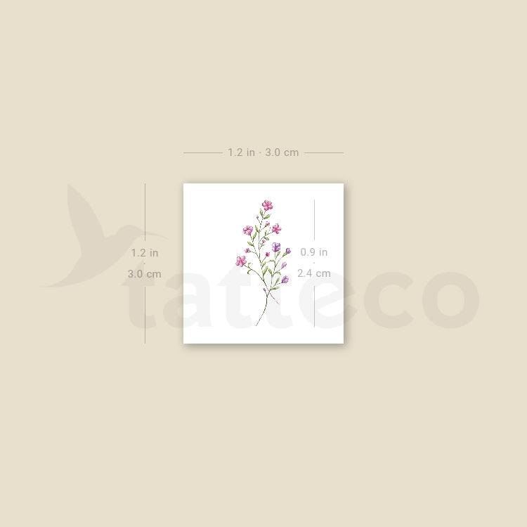 Small Baby's Breath By Mini Lau Temporary Tattoo - Set of 3